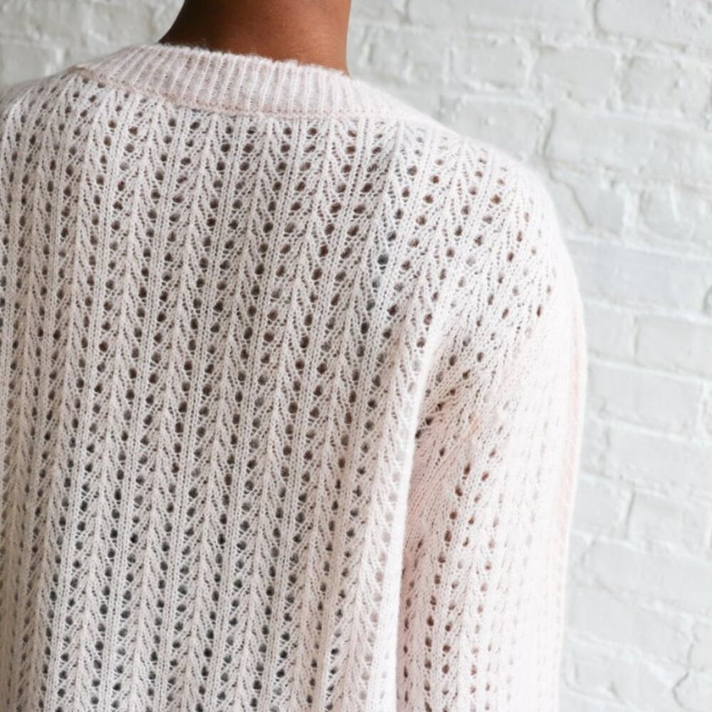 RAGDOLL LA Mohair Blend A Fuzzy Light Pink Pullover Sweater XS - Picture 3 of 8
